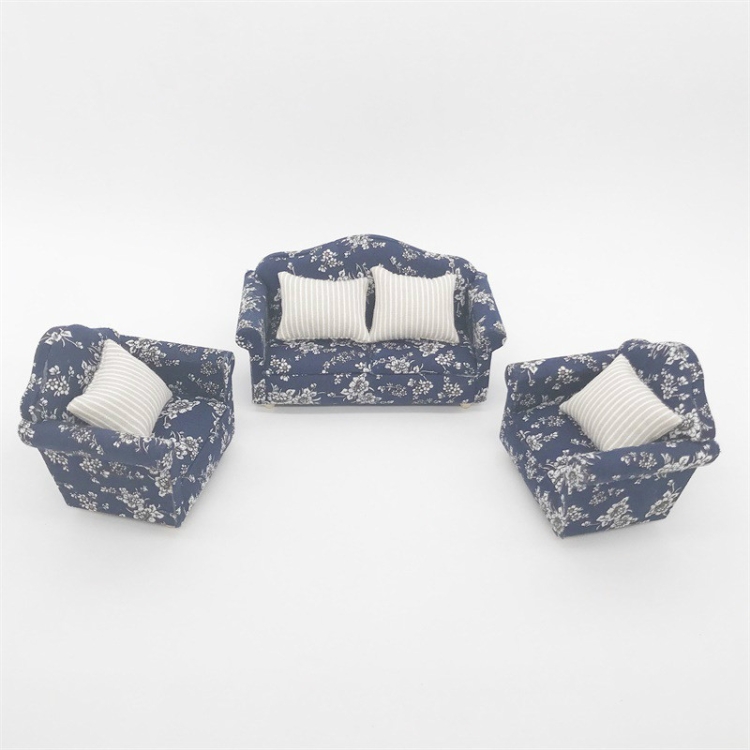 112-Doll-House-Furniture-Decoration-Three-piece-Mimulation-SofaBlue-White-Flower-TBD0396447501A