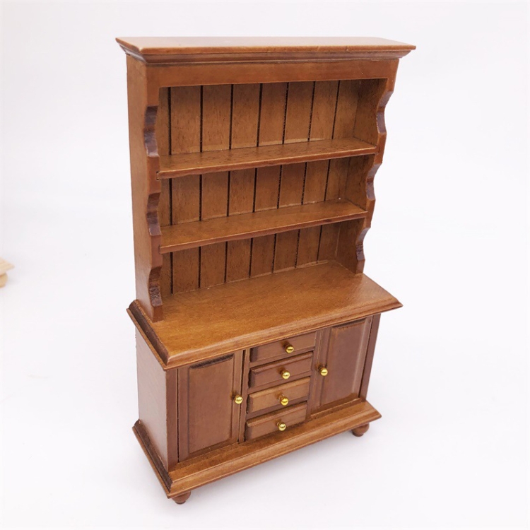 112-Dollhouse-Miniature-Furniture-Multifunction-Wood-Cabinet-BookcaseBrown-TBD075569901A