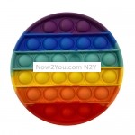 2 PCS Children Mathematical Logic Educational Toys Silicone Pressing Parent-Child Interactive Board Game, Style:  Round (Rainbow Color)