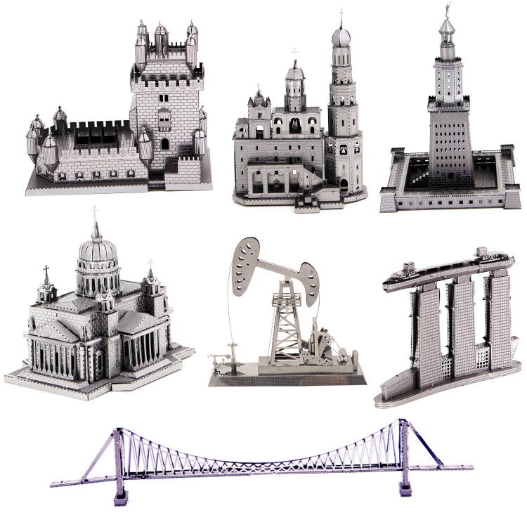 3-PCS-3D-Metal-Assembly-Model-World-Building-DIY-Puzzle-Toy-StyleGolden-Sands-Hotel-TBD0426996252