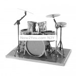 3 PCS 3D Metal Assembly Musical Instrument Model DIY Puzzle Toy, Style:Drum Kit