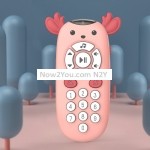 Children Simulation Deer Remote Control Mobile Phone Toy Baby Music Early Education Machine(Pink)