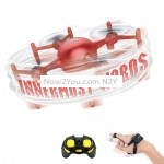 DIY Programming Drone Remote Control Quadcopter, Style:Handle + Watch(Red )