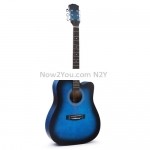 Folk Acoustic Guitar Beginner Training And Teaching Stringed Instruments, Colour: 38 Inch (Blue)