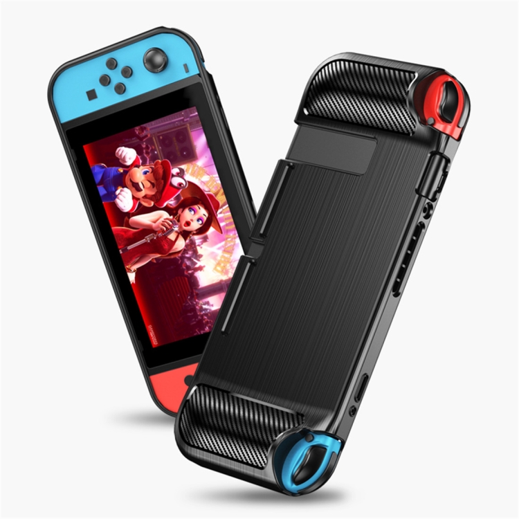 For-Nintendo-Switch-Brushed-Texture-Carbon-Fiber-TPU-CaseRed-SYA00977101C