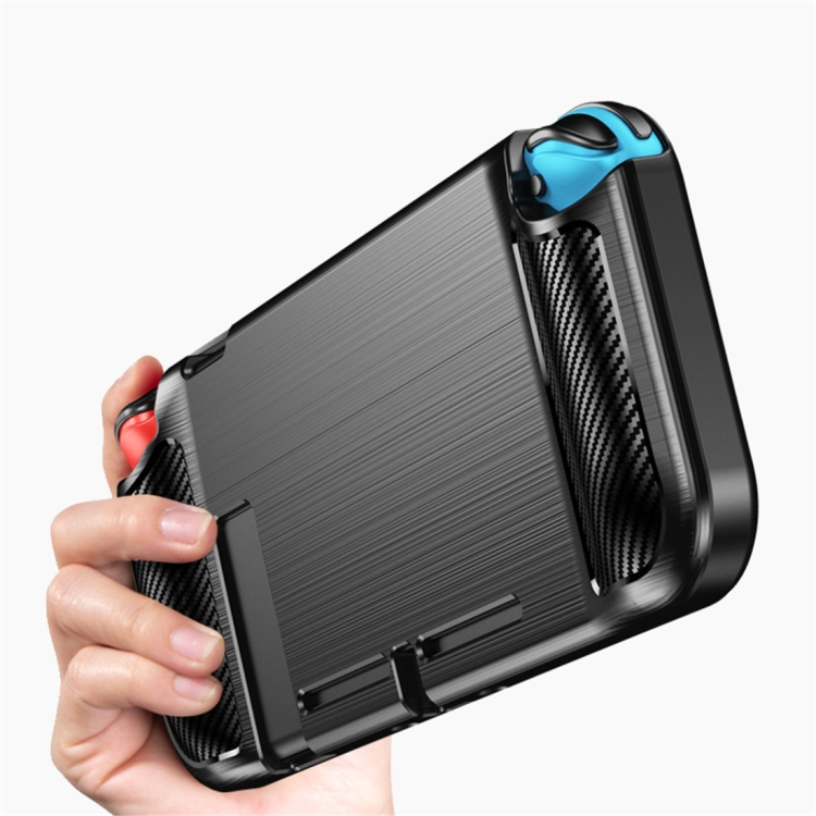 For-Nintendo-Switch-Brushed-Texture-Carbon-Fiber-TPU-CaseRed-SYA00977101C