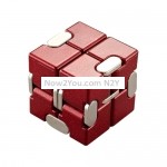 Infinite Cube Alloy Aluminum Decompression Toy Fingertip Cube(Red)
