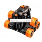 Remote Control Off-Road Tumbling Stunt Car Climbing Telescopic Deformation Toy Remote Control Car(Black Orange)