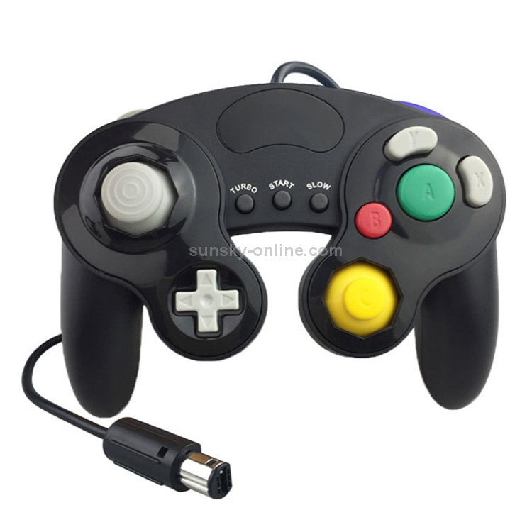 Three-point-Decorative-Strip-Wired-Game-Handle-Controller-for-Nintendo-NGCBlack-NTNSW2505B