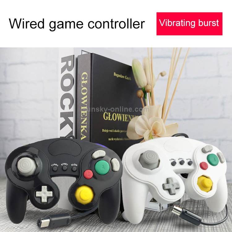 Three-point-Decorative-Strip-Wired-Game-Handle-Controller-for-Nintendo-NGCBlack-NTNSW2505B