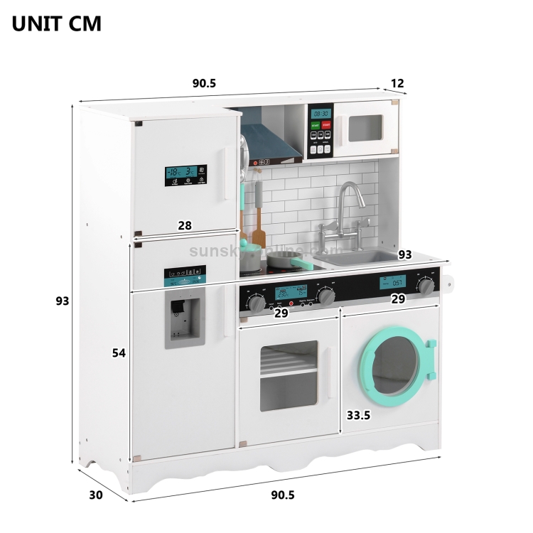 UK-Warehouse-Wooden-Large-Children-Kitchen-Toy-Simulation-Kitchen-with-Telephone-Refrigerator-Sink-Microwave-Oven-Oven-Washing-Machine-FunctionWhite-GPT0278WUK