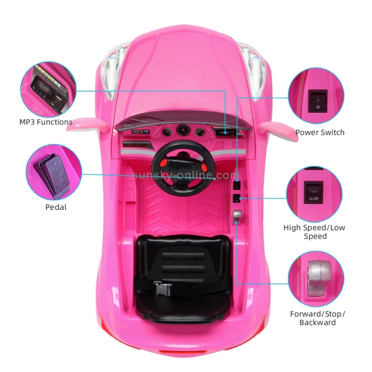 US-Warehouse-12V-24GHz-Kids-Children-Double-Drive-Remote-Control-Ride-On-Car-Electric-Car-Stroller-Pink-KEV3013FUS