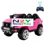 [US Warehouse] 12V 2.4GHz Kids Children Double Drive Remote Control Ride On Car Electric SUV Off-Road Police Car (Pink)