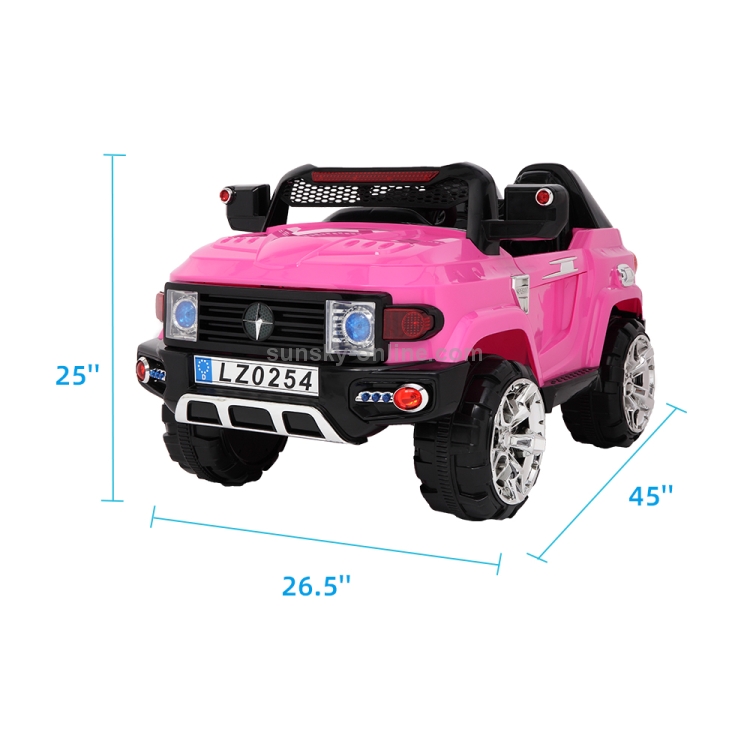 US-Warehouse-12V-24GHz-Kids-Children-Double-Drive-Remote-Control-Ride-On-Car-Electric-SUV-Off-Road-Police-Car-Pink-KEV3019FUS