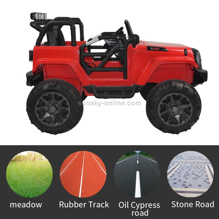 US-Warehouse-12V-Kids-Children-LED-Lights-Remote-Control-Ride-On-Car-Electric-Car-SUV-Off-road-Vehicle-3-Speed-Control-Red-KEV3006RUS