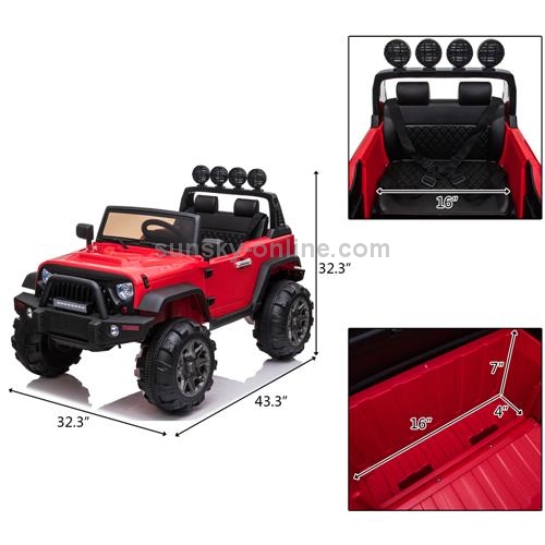 US-Warehouse-12V-Kids-Ride-On-Car-24GHz-Remote-Control-Double-Drive-SUV-Off-Road-Vehicle-with-MP3-LED-Lights-Red-KEV2718RUS