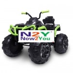 [US Warehouse] Kids Children Double Drive Ride On Car Electric Car ATV Quad Toy, Upgraded Version (Black Green)