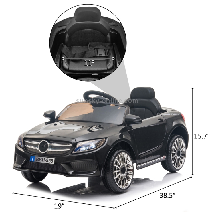 US-Warehouse-LQ-12V-Kids-Double-Drive-3-Speed-24GHz-Remote-Control-Ride-On-Car-with-LED-LightsBlack-KEV2717BUS